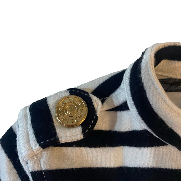 ♤Kate Spade♤ Black & White Striped moto Jacket with Gold Hardware, girls size 3T - Picture 7 of 7